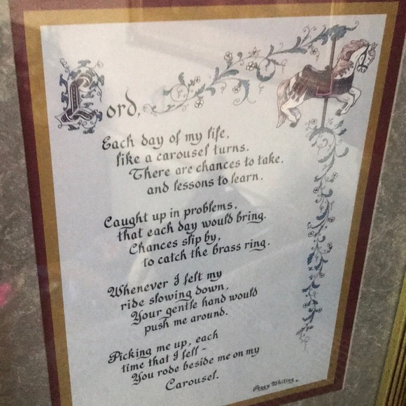 Rare Vintage Carousel Horse Prayer Collector Wall Picture - Picture 6 of 7